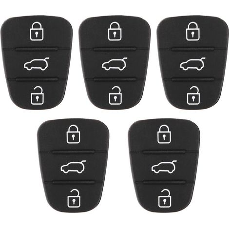 [NIEMALS VERWENDET] Autoschlüssel, Autoschlüssel Knopf Ersatz,  5Pcs Schlüsselschale Gummi 3 Tasten Pad Fit für Hyundai, für Kia (ohne Brief)