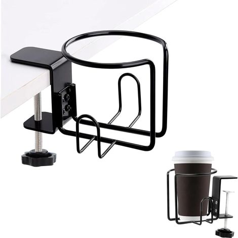 Porte Gobelet Boisson Bouteille à Clip Universels en Acier Inoxydable Porte Gobelets Support Tasse à café Soucoupe Clip pour Tasses Bouteilles