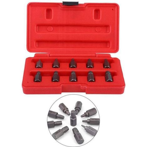 Extracteur De Vis Endommagees - Acier Chrome Vanadium - Pour Reparation Mecanique - 10 Pieces - 3 2 A 10 3 Mm (1/5)