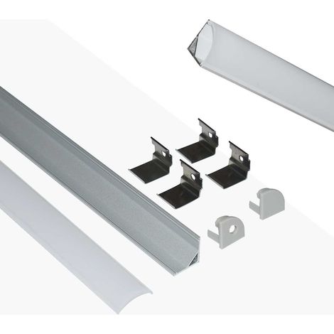 Perfil Tiras LED Para Esquinas Con Difusor - 4 Grapas - 2 Tapas (1/5)