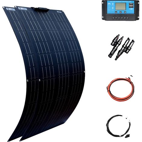 Kit de paneles solares, diseño flexible, alta eficiencia, kit solar de 200 W (1/2)