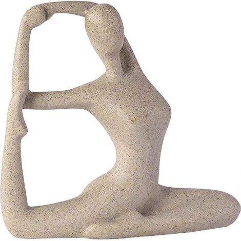 Künstlerische Yoga-Figur, handgefertigte Harzskulptur, Büromöbel, Yoga-Statue von Noble Fitness