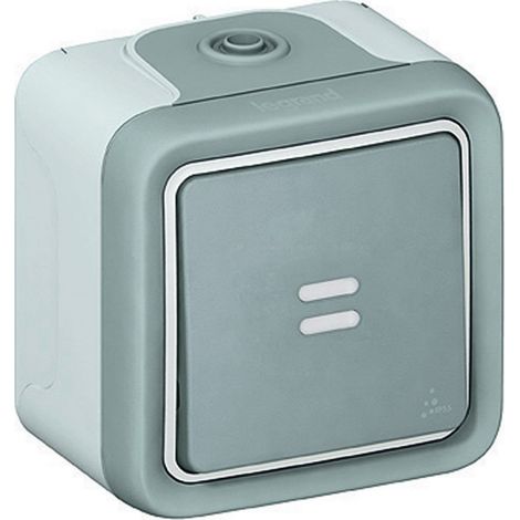 Legrand – Interrupteur va-et-vient lumineux IP55 – Installation en saillie – Étanche pour environnements humides – Compatible gamme Plexo (1/5)