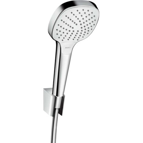 Hansgrohe Croma Select E - Set doccetta a 3 getti, supporto e flessibile 1,25 m, bianco/cromo 26425400 (1/3)