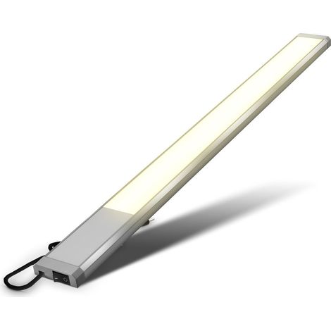 B.K.Licht réglette LED 10W 1100 lumens 57,5 cm 3000K lumière blanche chaude IP20 lampe d'armoire cuisine atelier éclairage efficace