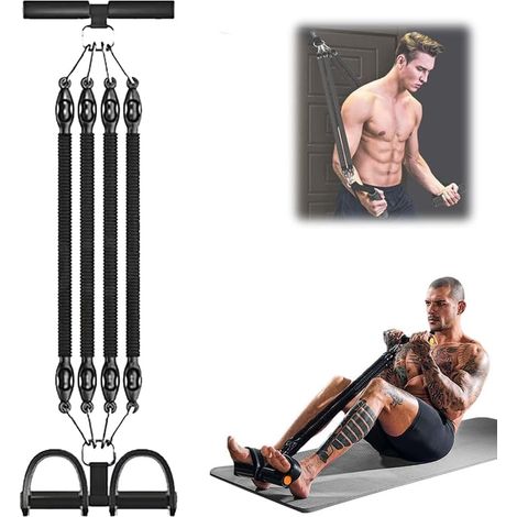 Bande élastique de résistance à 4 tubes, multifonctionnelle pour la musculation, les abdominaux, les jambes et les bras. (1/5)