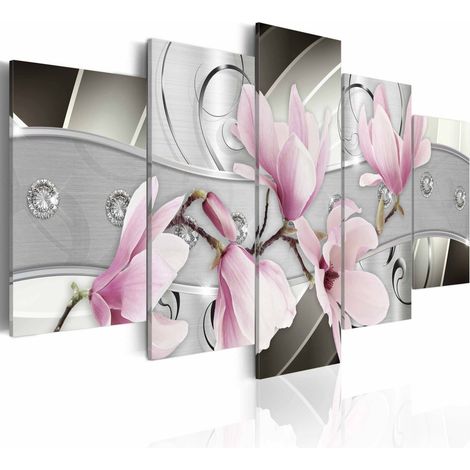 Tableau magnolias en acier - 200 x 100 cm (1/4)