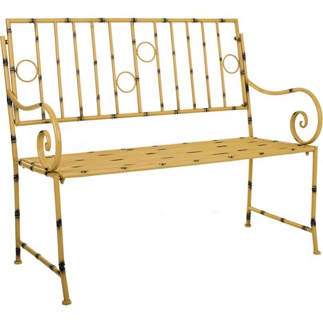 Banco de metal amarillo 126x50x92