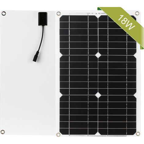 Kit de panneau solaire 18 W 12 V hors réseau, module monocristallin avec câbles de connexion SAE (1/5)