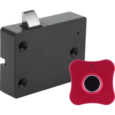 Verrou électrique intelligent à empreinte digitale, alliage d'aluminium, petite serrure pour armoire et tiroir, forme fleur, rouge, sans clé (1/5)