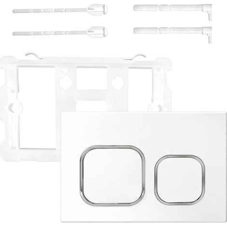 Plaque de commande WC de rechange - Argenté mat - Double chasse d'eau 2/4 l - Plaque de commande universelle pour UP300, UP320 (242 x 162 mm) (1/5)