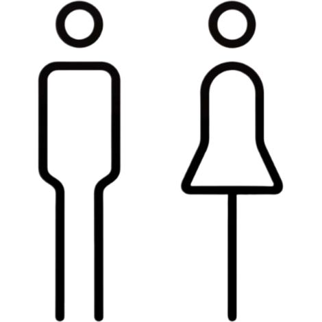 Hommes Femmes Toilettes Signe WC Autocollants Salle de Bains Signe Acrylique Figure Ensemble Simple Loo Stickers 3D Toilette Symbole Signe pour Hôtel, Noir (1/5)