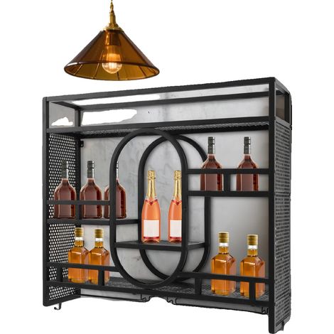 Étagère à vin murale, matériau en fer, 100cm x 25cm x 90cm, charge maximale 150kg, poids brut 12kg, type d'installation murale (1/5)