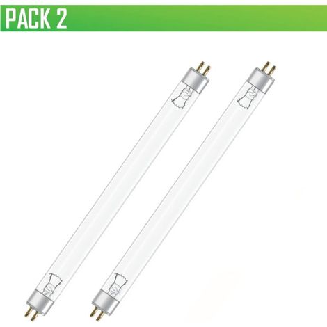 RHG Tube Stérilisateur Germicide UV 8W, Lumière Désinfectante Ultraviolette, Tubes Fluorescents UV, Lampe Ultraviolette, 28,5 x 1,6 cm (8 Watts T5, Pack 2)