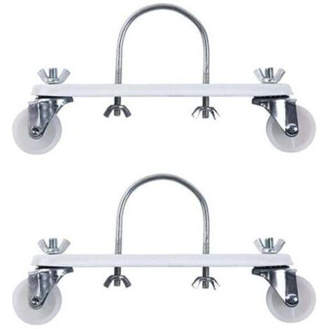 Lot de 2 roulettes de radiateur robustes avec roulettes pour la maison et le bureau (blanc) (1/4)