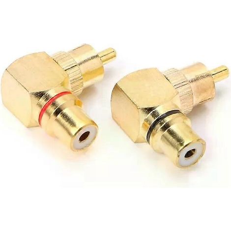 Für 2x Messing-RCA-Winkelstecker, vergoldet, 90-Grad-Adapter - JXLGV (1/4)