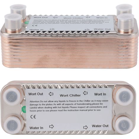 Échangeur thermique en acier inoxydable NPT1/2, 20 plaques pour refroidisseur de moût de bière, facile à utiliser, refroidissement à contre-courant (1/5)