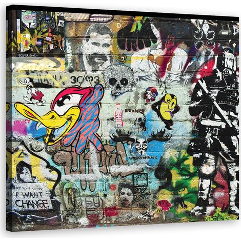 Tableau sur toile Graffiti Street Art 40x40 (1/5)