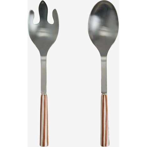 Set di 2 posate per insalata in acciaio inossidabile e ceramica Ireli SKLUM (1/5)