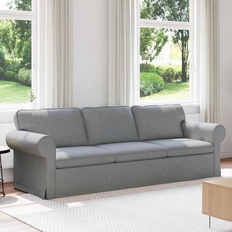 Sofa Hellgrau 245 x 82 x 80 cm Stoff