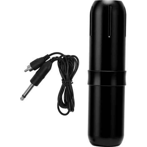 Machine à tatouer rotative en alliage d'aluminium avec interface RCA, clip pour câble et doublure, noir (1/5)
