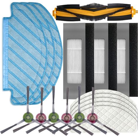 Zubehör für Ecovacs Deebot T8 N8, 1 Hauptbürste, 3 Filter, 6 Seitenbürsten für Deebot ozmo 950 920 T8 T8+, T8 AIVI, T8MAX, N8, N8+, N8 Pro, N8 Pro+, T9, T9+ Roboterstaubsauger (1/5)