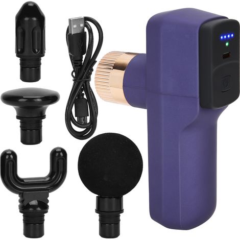 Pistolet de Massage Musculaire Portable Mini, 4 Vitesses, Silencieux, pour Tissus Profonds et Relaxation (1/5)