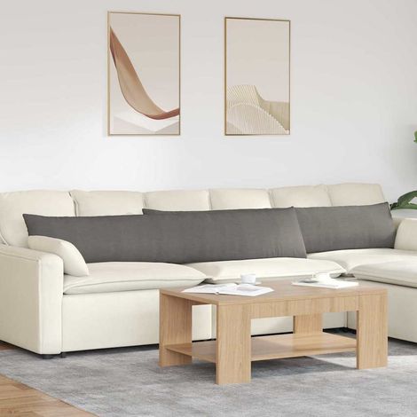 Cojines de sofá 2 pcs Gris Claro 200 x 40 cm Tela de pana (1/5)