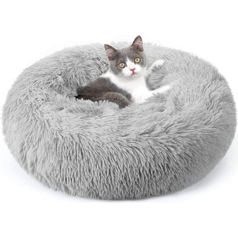 Panier Rond Chien Coussin Chat 50 cm gris