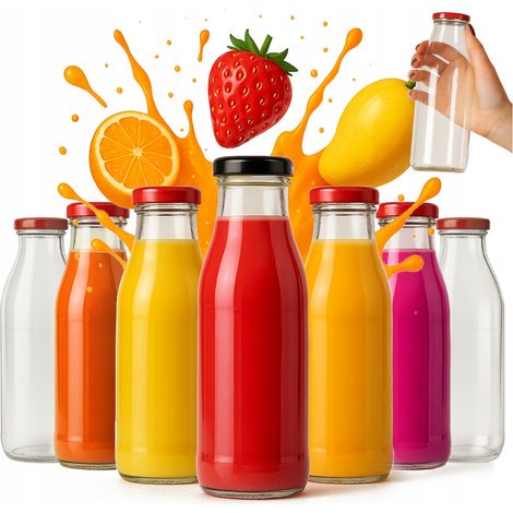 45 bottiglie di vetro Kubuś da 500 ml per succhi, sciroppi, bottiglie di vetro da 0,5 l (1/5)