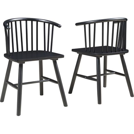 Set di 2 sedie da pranzo/soggiorno/cucina dal design moderno nere 030009634