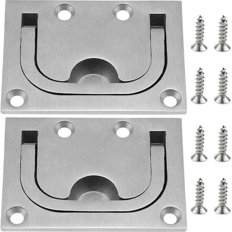 Trappes Affleurantes en Acier Inoxydable - Poignée Marine pour Bateaux (Lot de 2) (1/5)