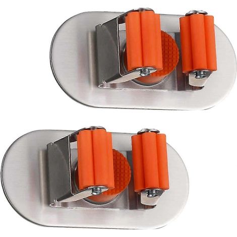 supports multifonctions auto-adhésifs en acier inoxydable de 3 m pour balai et serpillière, outils de jardin, etc. (1/5)