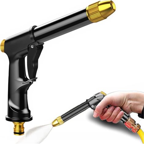 Pistolet d'arrosage Métal Lance Haute Pression d'Arrosage Lance à Eau avec Rallonge Métallique Professionnelle Pistolet Arrosage Jardin Anti-fuite pour Jardin Voitures et Animaux (1/5)