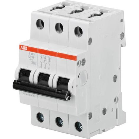 Disjoncteur S203 3P 50A Courbe D Raccordement à vis - 10KA (3Modules) 2CDS253001R0501 ABB 352368