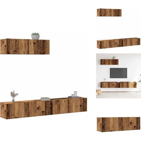 Ensemble de meuble TV mural 3 pcs vieux bois bois d'ingénierie - Ensemble De Meubles TV - Ensembles De Meubles TV - Meuble TV - Meuble Hifi (1/5)