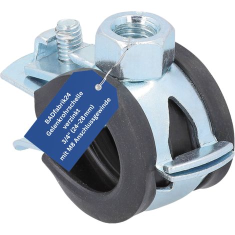 BADfabrik24 Gelenkrohrschelle verzinkt 3/4", 24 - 28mm M8 (1/3)