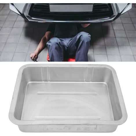 Bac de récupération d'huile portable, bac à huile en métal blanc, outils de réparation automobile, 10 L (1/5)