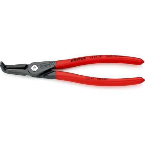KNIPEX 48 21 J31 Pince de précision pour circlips pour circlips intérieurs d'alésage gaines PVC anti-dérapantes grise atramentisée 210 mm