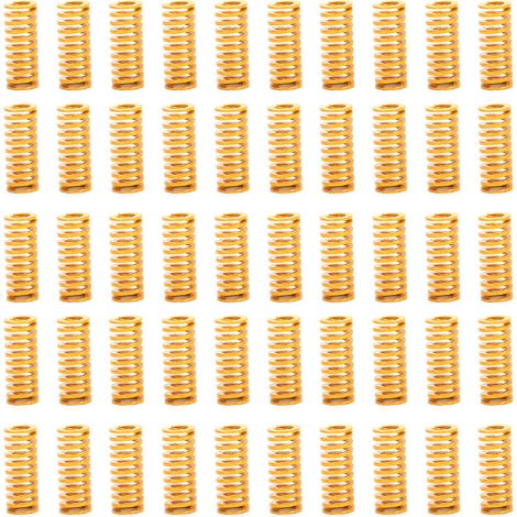 50 ressorts moulés à tête plate en acier allié jaune 10x25mm pour lit chaud d'imprimante 3D (1/5)