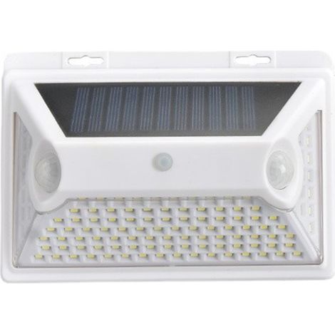 Applique murale solaire avec détecteur de mouvement,118 LED, étanche, éclairage d'extérieur à énergie solaire, détection à 360 degrés, éclairage de paysage, arrêt automatique pour clôture-Blanc (1/5)
