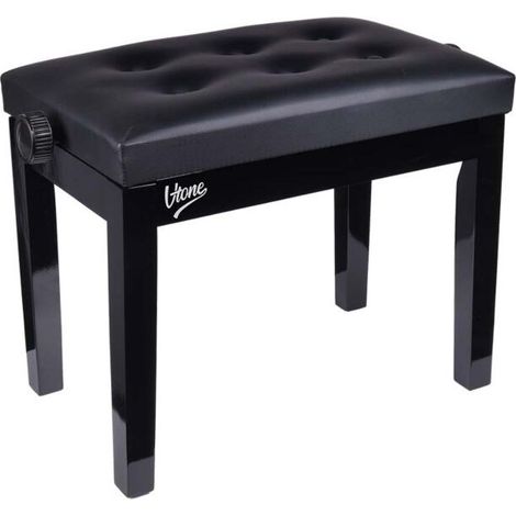 V-TONE ŁAWA 1 chaise de piano noir bois massif confortable (1/4)