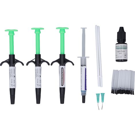 Système de collage direct orthodontique dentaire, adhésif autopolymérisant vert changeant de couleur, colle à lumière, pour appareils dentaires (1/5)