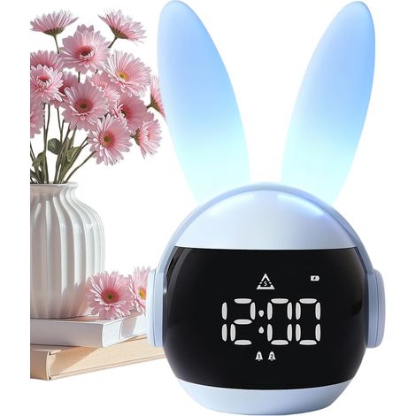 Réveil Pour Design Lapin Lumineux Rechargeable (1/5)