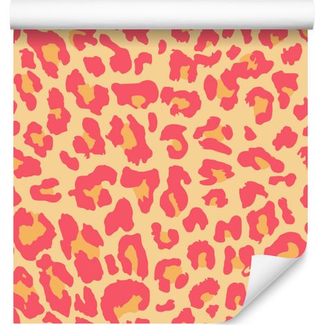 Papier peint effet cuir rose orangé, corail, pêche et crème 50x1000 cm (1/4)