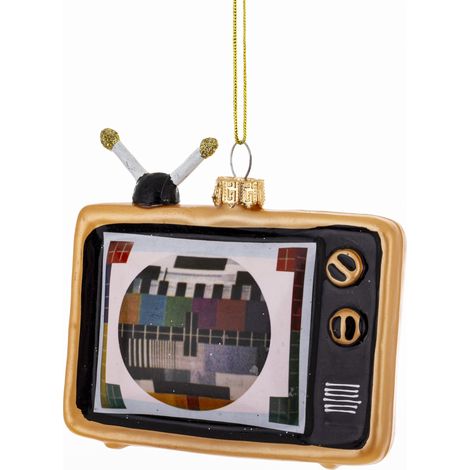 Colgante de árbol de Navidad con forma de adorno de TV retro PRL 9x10x3.5 (1/5)