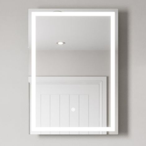 500 x 700mm Bathroom Mirror LED Lights Wall Mounted Battery Power Touch Sensor (1/5)