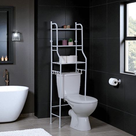étagère De Rangement Wc - Home Deco Factory - Pratique - Optimise L'espace - Blanc