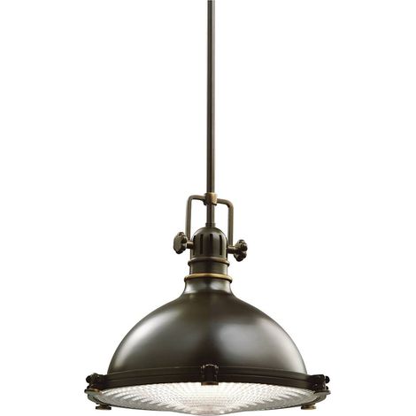 Elstead Hatteras Bay - Suspension à 1 ampoule dôme moyen bronze antique, E27 (1/5)