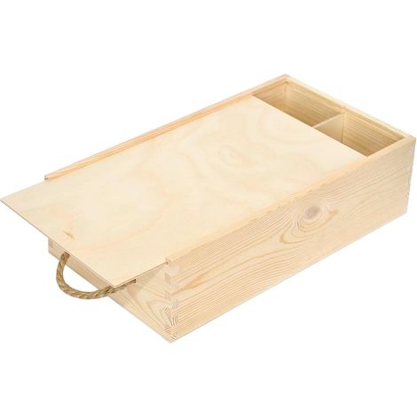 Wooden Wine Box for 2 Bottles Natural 35 x 21 x 11 cm